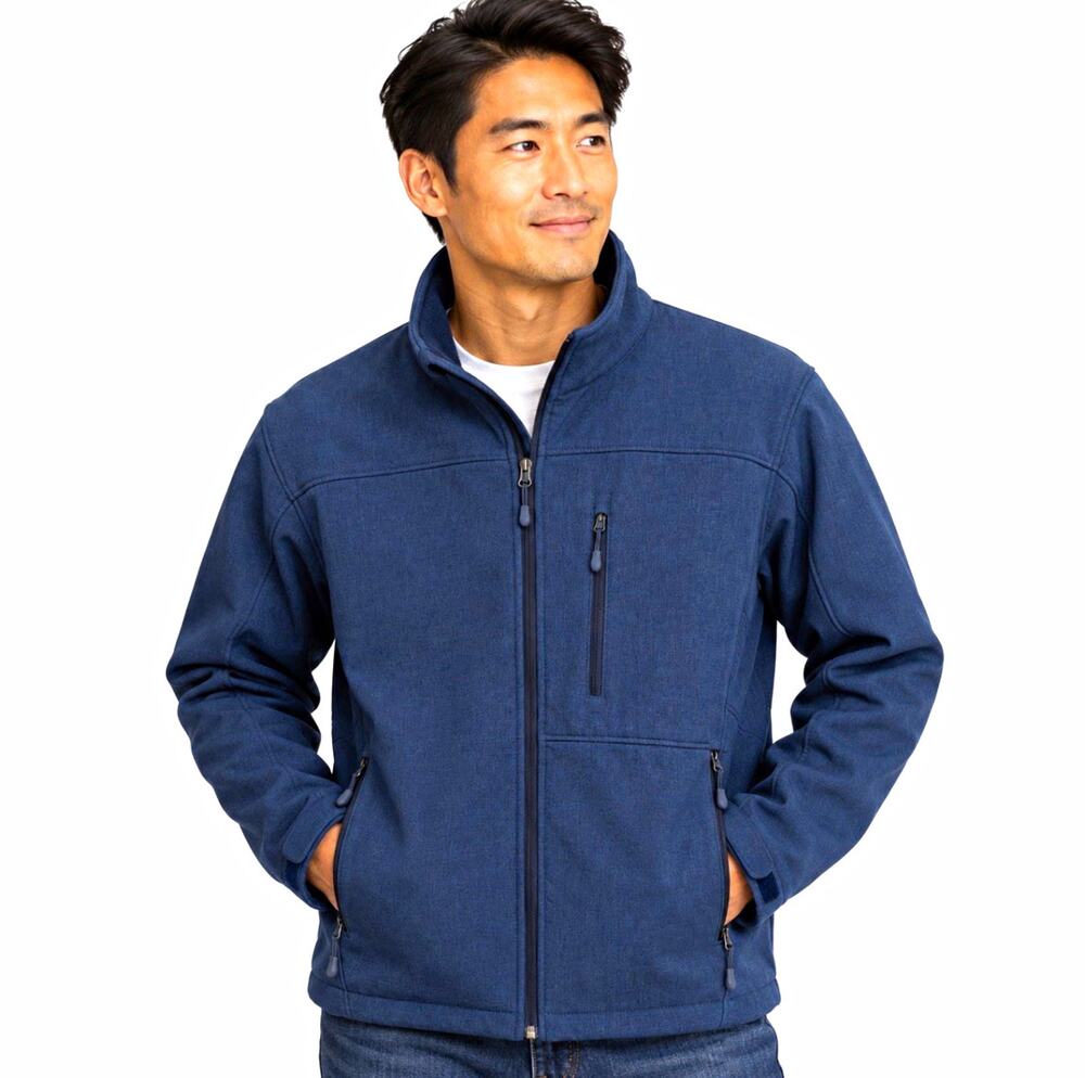 Kirkland Signature Men’s Medium Softshell Jacket Navy Fleece Lined